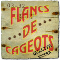 Logo &agrave; look de flanc de cageot : bois avec dessin